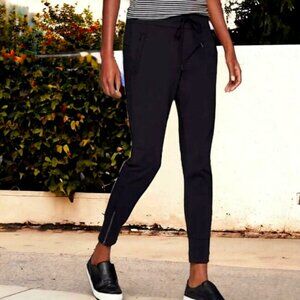 New ATHLETA Metro Street Jogger Pant Zip Leg Drawstring Black M